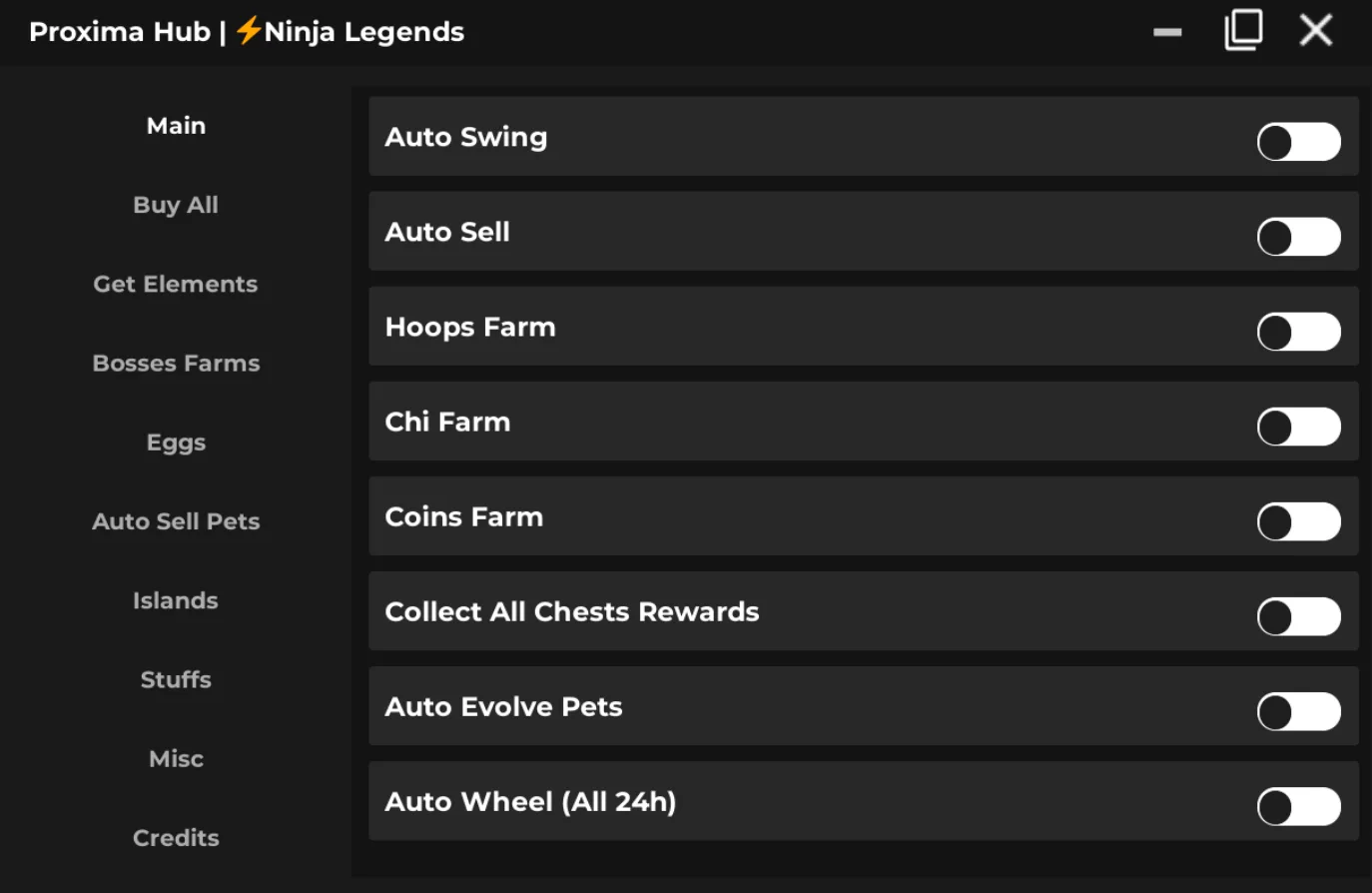 Proxima Hub Ninja Legends Script